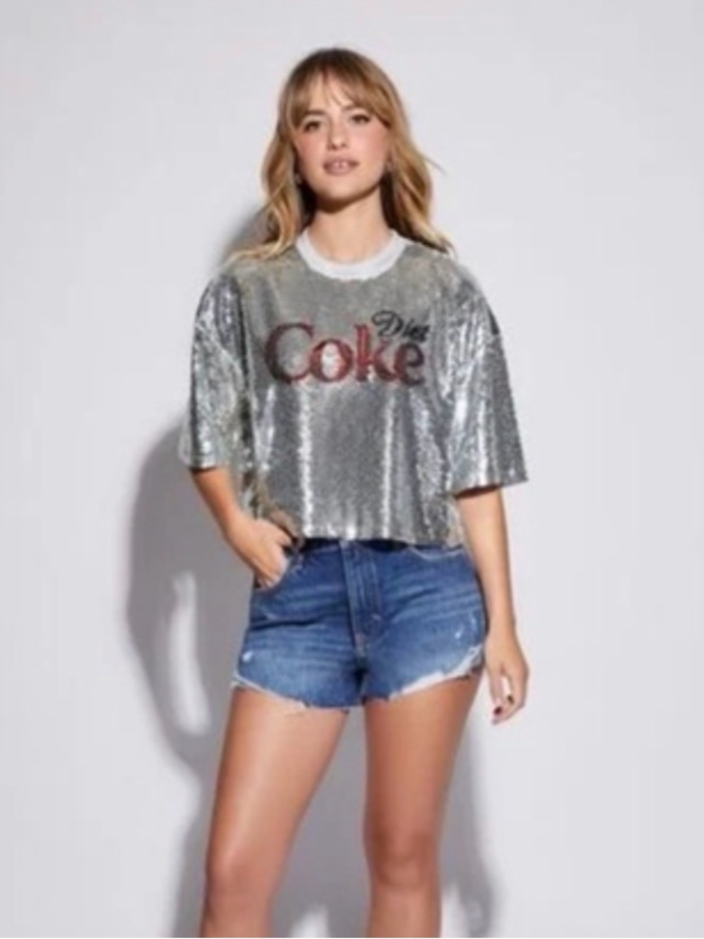 NWT Forever 21 x Diet Coke Boxy Logo Tee L
